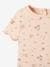 Babyshirt met bloemen in geribbeld tricot bedrukt grijsachtig roze - vertbaudet enfant 