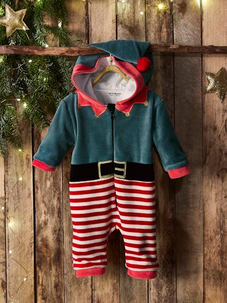 Onesie voor Kerstmis in fluweel baksteenrood - vertbaudet enfant 