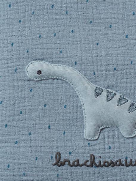 Kinderbedbumper / boxbumper KLEINE DINO Oeko-Tex®. Grijsblauw met print - vertbaudet enfant 