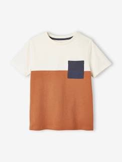 Jongens-Colorblock jongensshirt met korte mouwen