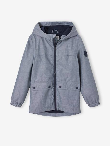 Waterdicht jongenswindjack van waterafstotende chambray CHAMBRAY - vertbaudet enfant 