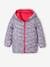 Lichtgewicht omkeerbaar meisjesjack met capuchon en gerecyclede polyester voering 6306+antraciet met print+nachtblauw+roze met print - vertbaudet enfant 