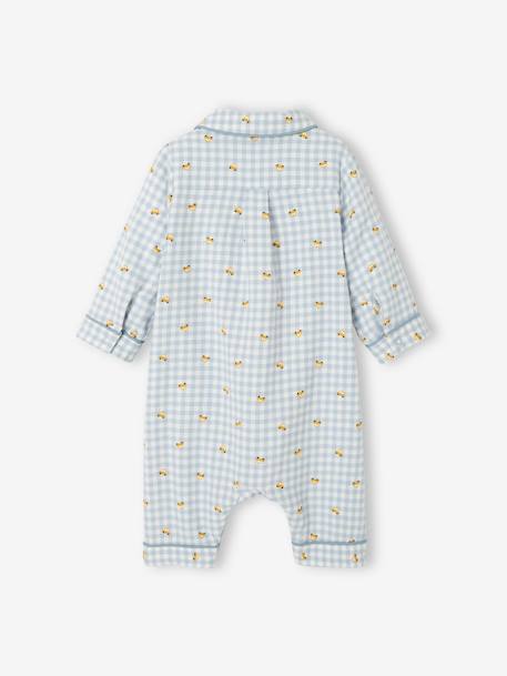 Babypyjama in katoen flanel Ivoorkleurige ruitjes - vertbaudet enfant 