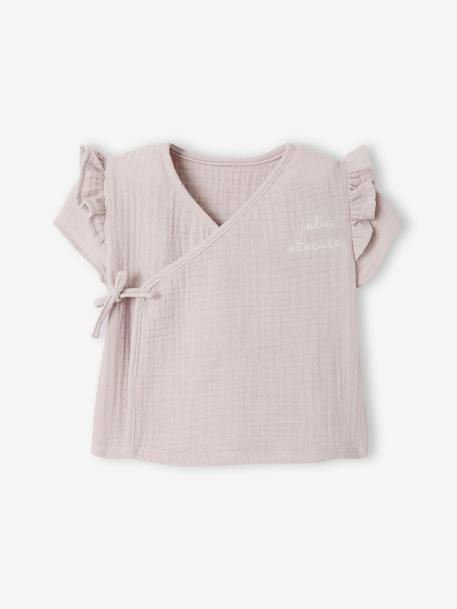 Babyhemdje voor pasgeborenen van gaaskatoen lila - vertbaudet enfant 