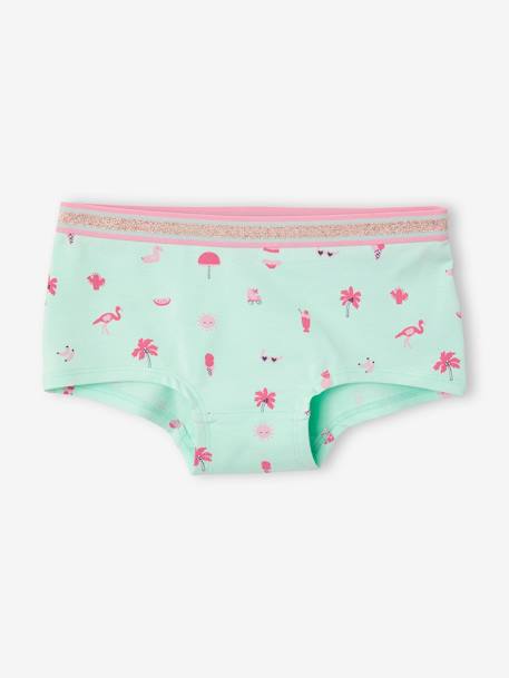 Set van 5 shorties voor meisjes Oeko-Tex® Blauwe en roze set - vertbaudet enfant 