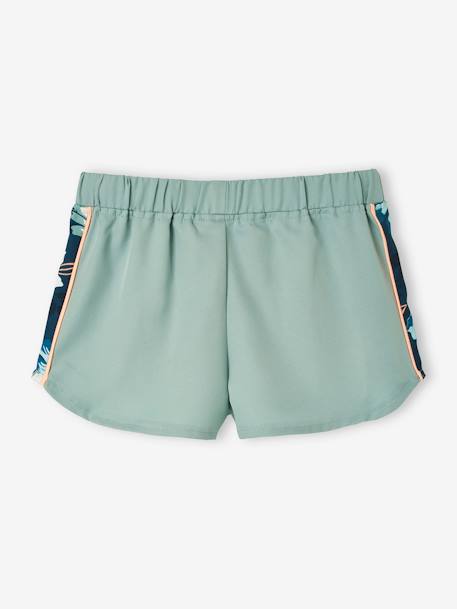 Technische meisjesshort met bloemmotieven licht salie - vertbaudet enfant 