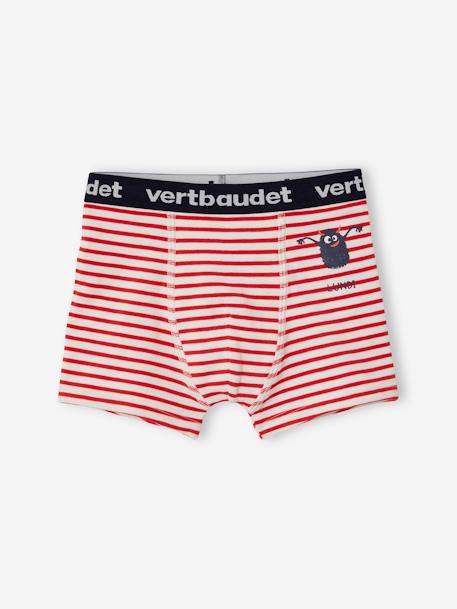 Set van 7 stretchy boxers voor jongens Monster Oeko-Tex® gestreept ivoor set - vertbaudet enfant 