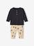 Babyset T-shirt + molton broek betongrijs+kaki - vertbaudet enfant 