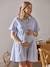 Zwangerschaps- en borstvoedingshemdjurk met strepen Blauw en wit gestreept+karamel - vertbaudet enfant 