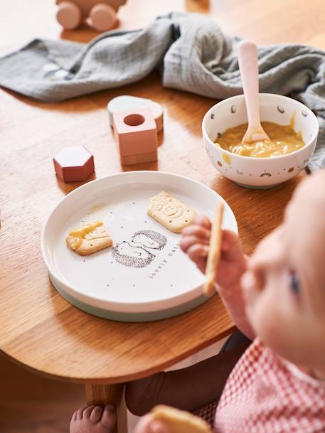 HANOÏ keramisch en siliconen Servies dierenprint+egels - vertbaudet enfant 