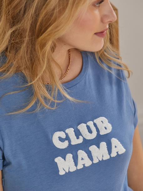 Personaliseerbare T-shirt met tekst, zwangerschap en borstvoeding, van biologisch katoen Antracietgrijs+Blauw+Roze - vertbaudet enfant 