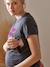 Personaliseerbare T-shirt met tekst, zwangerschap en borstvoeding, van biologisch katoen Antracietgrijs - vertbaudet enfant 