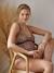 Omkeerbaar zwempak voor de zwangerschap en borstvoeding goudgeel+Zwart omkeerbaar gebloemd - vertbaudet enfant 