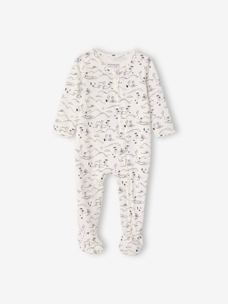 Set van 3 katoenen babypyjama's met ritssluiting Oeko Tex® set ivoor - vertbaudet enfant 