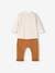 Babyset T-shirt + molton broek gestreept / karamel+indigoblauw - vertbaudet enfant 