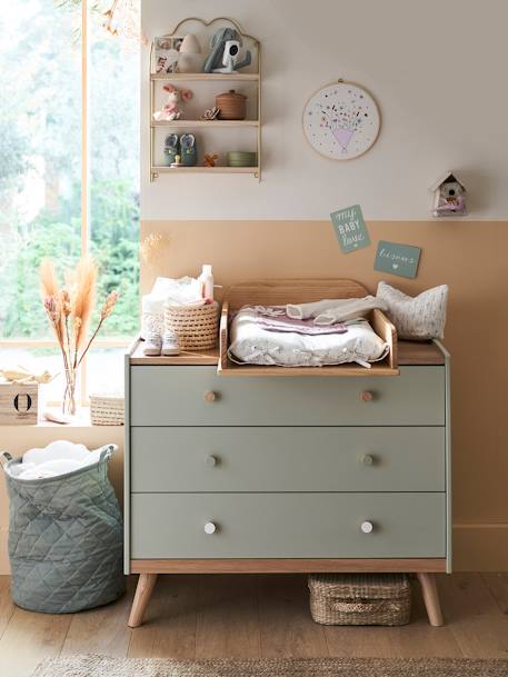 Confetti Nature luiertafel Natuurlijk hout - vertbaudet enfant 