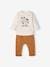 Babyset T-shirt + molton broek gestreept / karamel+indigoblauw - vertbaudet enfant 