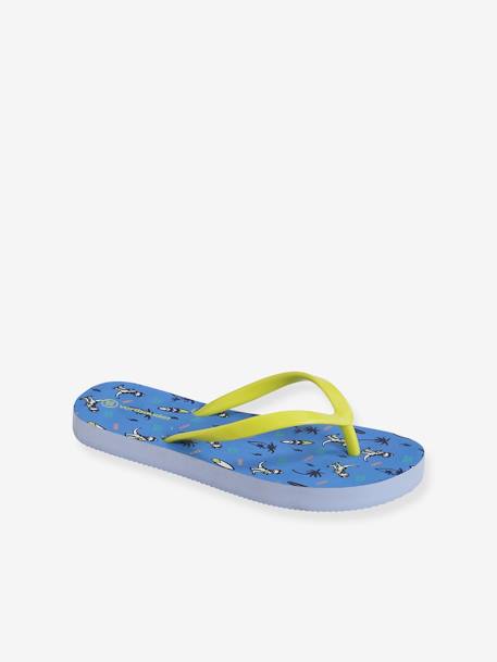 Jongensslippers met print blauw met dinoprint - vertbaudet enfant 