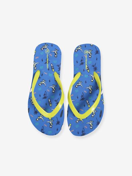 Jongensslippers met print blauw met dinoprint - vertbaudet enfant 