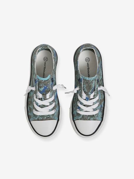 Elastische stoffen sneakers baby jongen groene tropische print+marineblauw+rood - vertbaudet enfant 