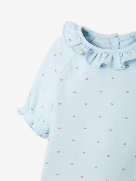 T-shirt met kraagje voor baby's blauw bedrukt - vertbaudet enfant 
