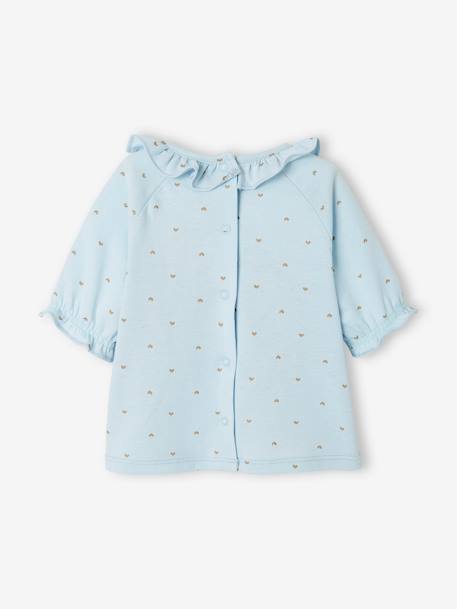 T-shirt met kraagje voor baby's blauw bedrukt - vertbaudet enfant 