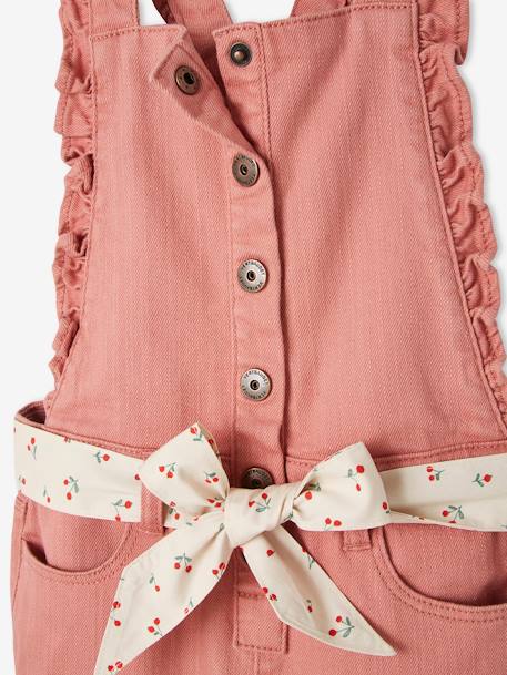 Overalls met ruches en kersenprint voor meisjes rozenhout - vertbaudet enfant 