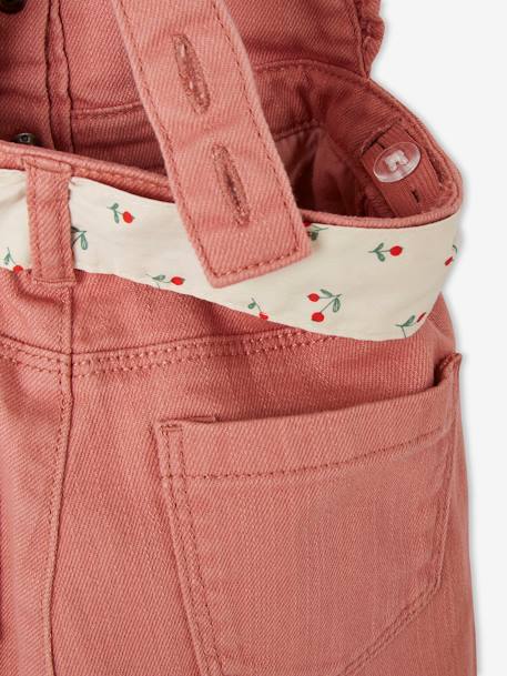 Overalls met ruches en kersenprint voor meisjes rozenhout - vertbaudet enfant 