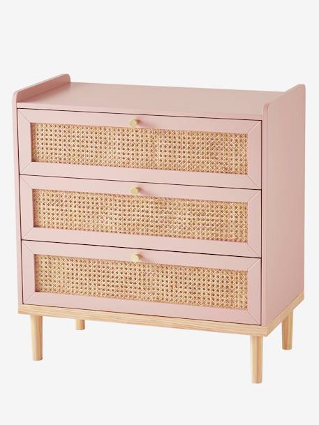 Rieten commode LIGNE POÉSIE groen+roze - vertbaudet enfant 