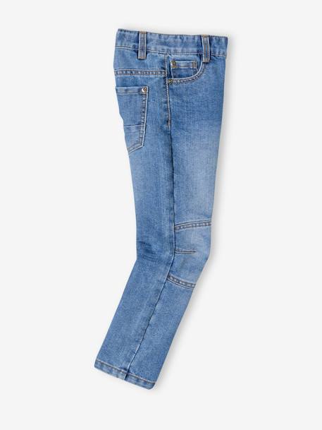 Rechte jeans voor jongens MorphologiK indestructible 'waterless' met heupomtrek medium denim stone+onbewerkt denim - vertbaudet enfant 