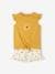 Set met T-shirt met ruches en strikeffect en short blauwgroen+goudgeel+koraal - vertbaudet enfant 