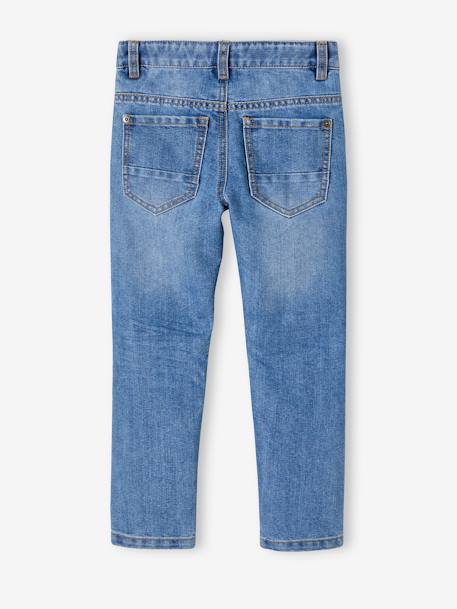 Rechte jeans voor jongens MorphologiK indestructible 'waterless' met heupomtrek SMALL denim stone+onbewerkt denim - vertbaudet enfant 