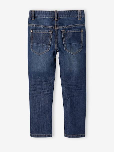 Rechte jeans voor jongens MorphologiK indestructible 'waterless' met heupomtrek medium denim stone+onbewerkt denim - vertbaudet enfant 