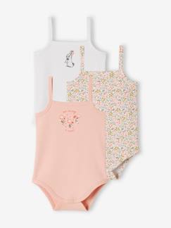 Baby-Body-Set van 3 rompertjes konijn pasgeboren baby met dunne schouderbandjes