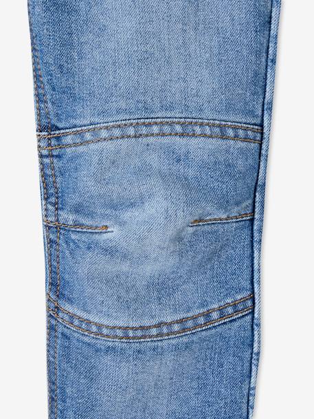 Rechte jeans voor jongens MorphologiK indestructible 'waterless' met heupomtrek medium denim stone+onbewerkt denim - vertbaudet enfant 