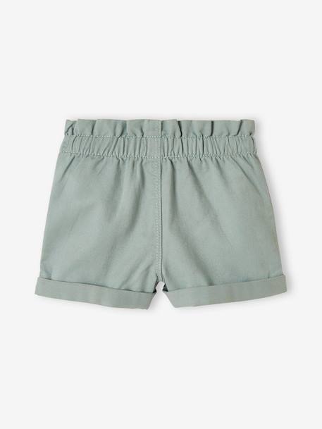 Short met elastische taille voor baby's celadongroen+klei+lichtroze - vertbaudet enfant 