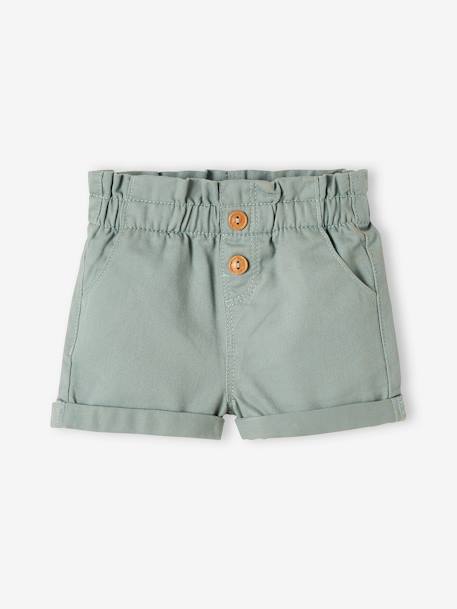 Short met elastische taille voor baby's celadongroen+klei+lichtroze - vertbaudet enfant 