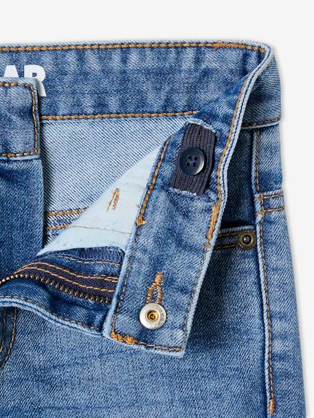 Rechte jeans voor jongens MorphologiK indestructible 'waterless' met heupomtrek medium denim stone+onbewerkt denim - vertbaudet enfant 