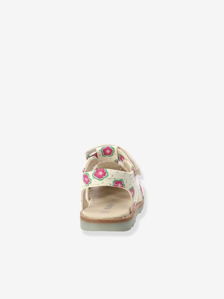 Leren babysandalen Nonosti Iconique Nonorally KICKERS® GEBROKEN WIT BLOEM+GELE BLOEM - vertbaudet enfant 