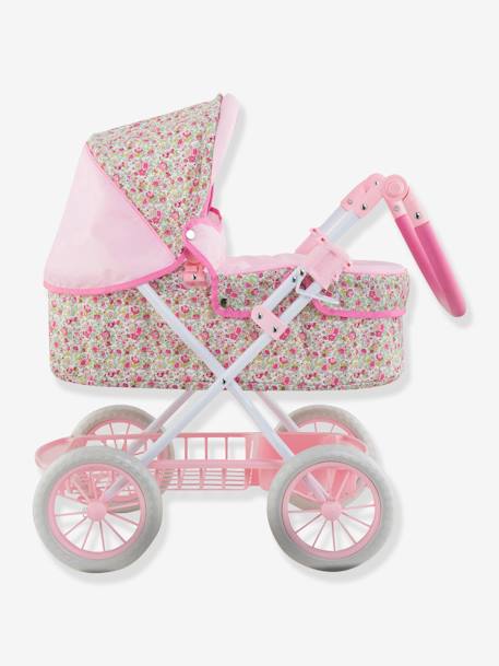 Kinderwagen COROLLE voor pop van 36/42/52 cm ROZE MET BLOEMEN - vertbaudet enfant 