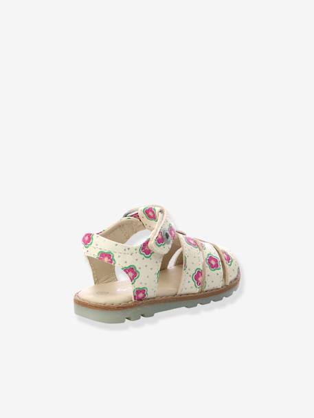 Leren babysandalen Nonosti Iconique Nonorally KICKERS® GEBROKEN WIT BLOEM+GELE BLOEM - vertbaudet enfant 