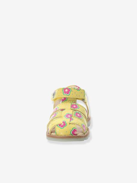 Leren babysandalen Nonosti Iconique Nonorally KICKERS® GEBROKEN WIT BLOEM+GELE BLOEM - vertbaudet enfant 