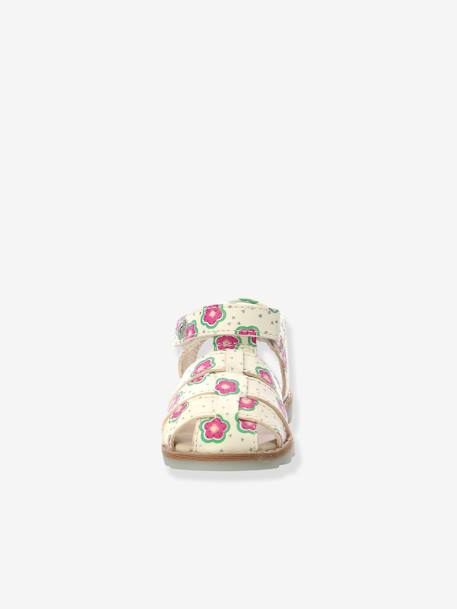 Leren babysandalen Nonosti Iconique Nonorally KICKERS® GEBROKEN WIT BLOEM+GELE BLOEM - vertbaudet enfant 