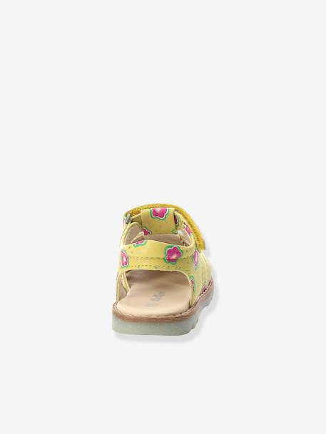 Leren babysandalen Nonosti Iconique Nonorally KICKERS® GEBROKEN WIT BLOEM+GELE BLOEM - vertbaudet enfant 