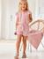 Jumpsuit voor meisjes beige met roze bloemenprint+ecru+wit, bedrukt - vertbaudet enfant 