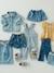 Paperbag short met riem voor baby gebleekt denim - vertbaudet enfant 