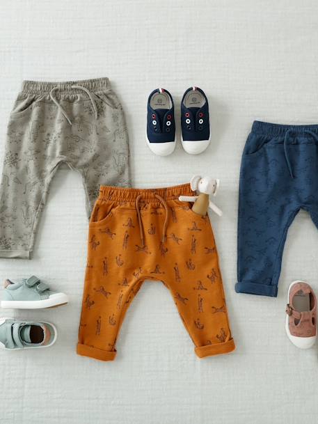 Molton babybroek jongen gechineerd lichtgrijs - vertbaudet enfant 