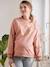 Fleece sweatshirt met tekst over zwangerschap en borstvoeding Blush - vertbaudet enfant 