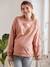 Fleece sweatshirt met tekst over zwangerschap en borstvoeding Blush - vertbaudet enfant 