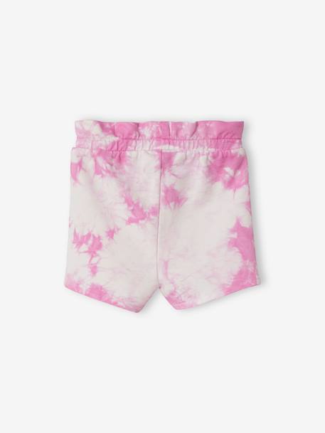 Korte broek voor baby's met tie and dye effect van molton geel+roze - vertbaudet enfant 